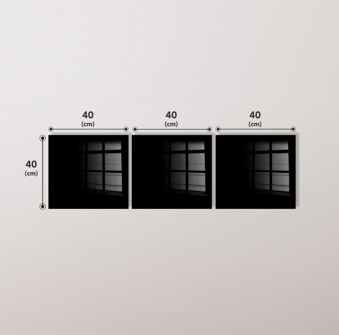 Wallity Set de 3 Cuadros Decorativos de Vidrio Templado Multicolor 40 x 40 cm